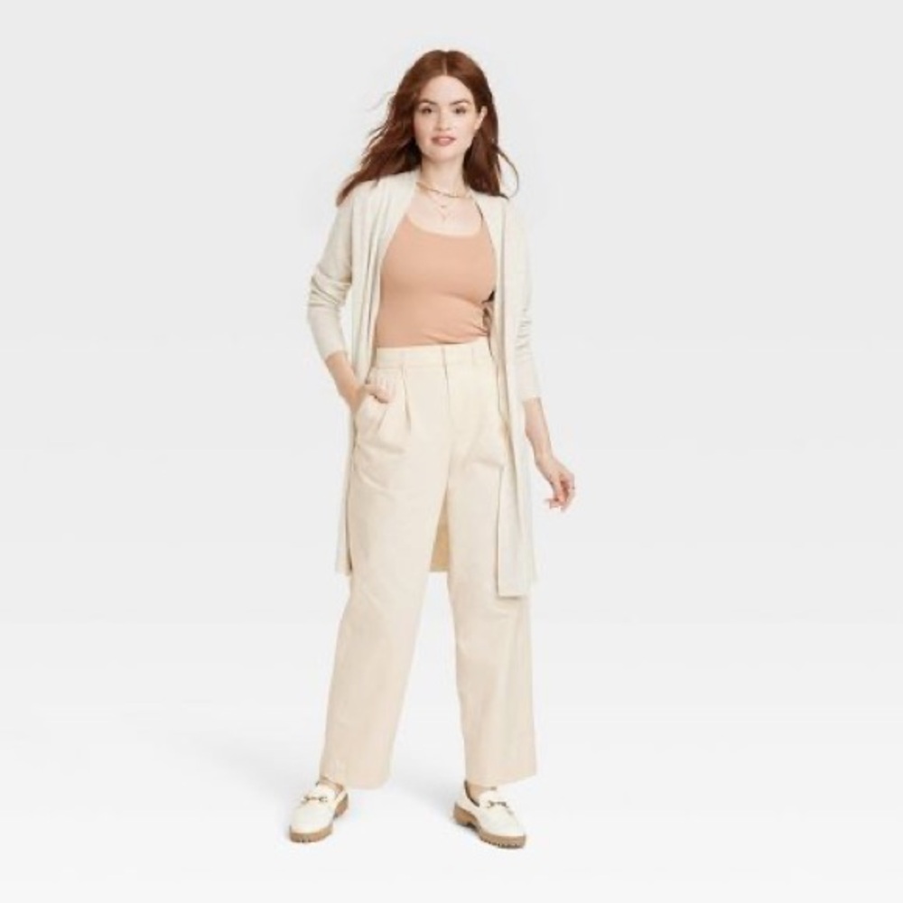 Women's High-Rise Pleat Front Straight Chino Pants - A New Day. Size 6. NWOT. - Picture 3 of 7
